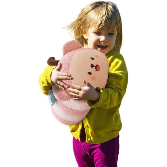 11 inch Pink Kawaii Plushies Cylindrical Body Cute Butterflie Stuffed Animal - Picture 3 of 6